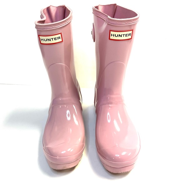 Hunter Original Adjustable Back Short Gloss Pink (Purple) Rain Boots - Picture 3 of 11